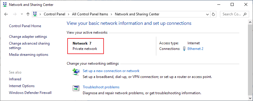 network adapter settings windows 10