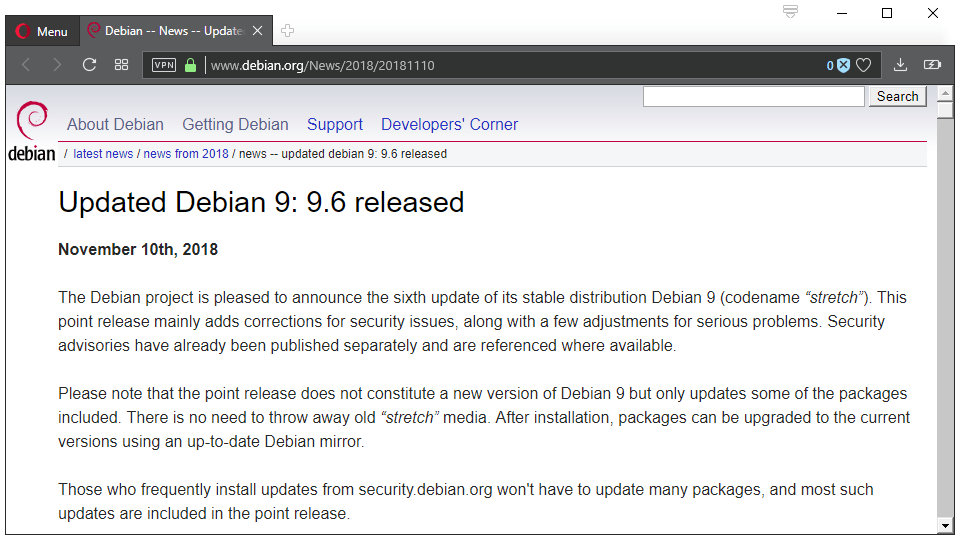 Debian Project releases Debian 9.6