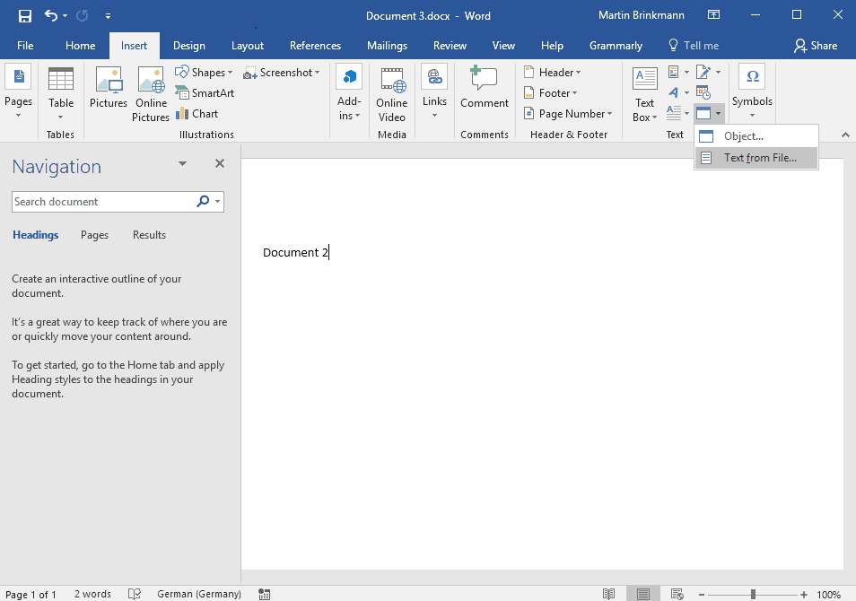 word merge documents