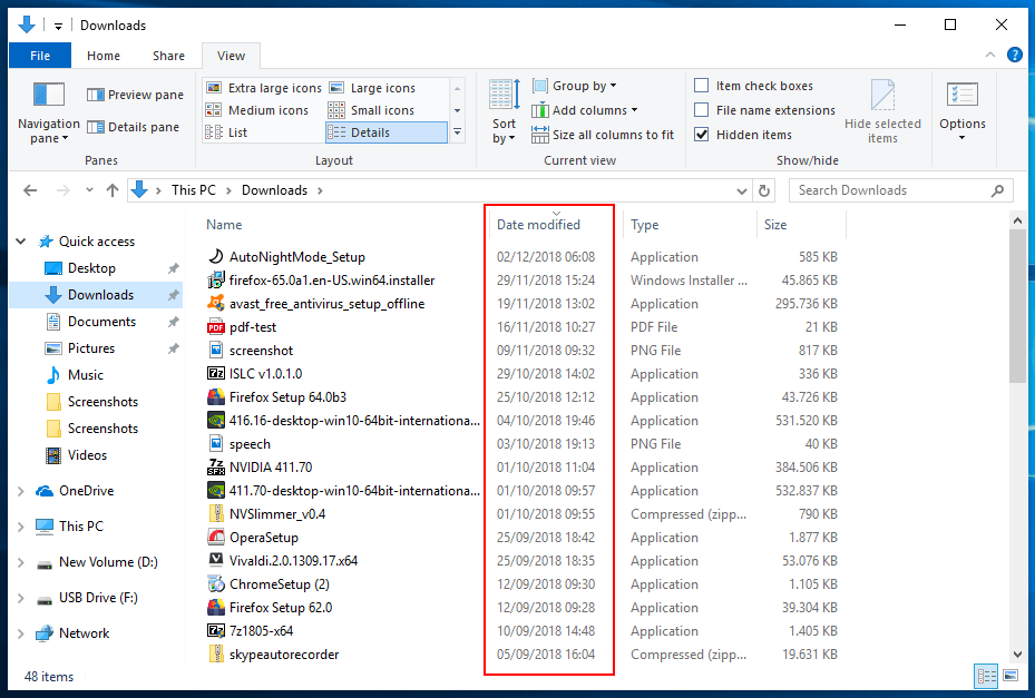 how to find files by date windows 10