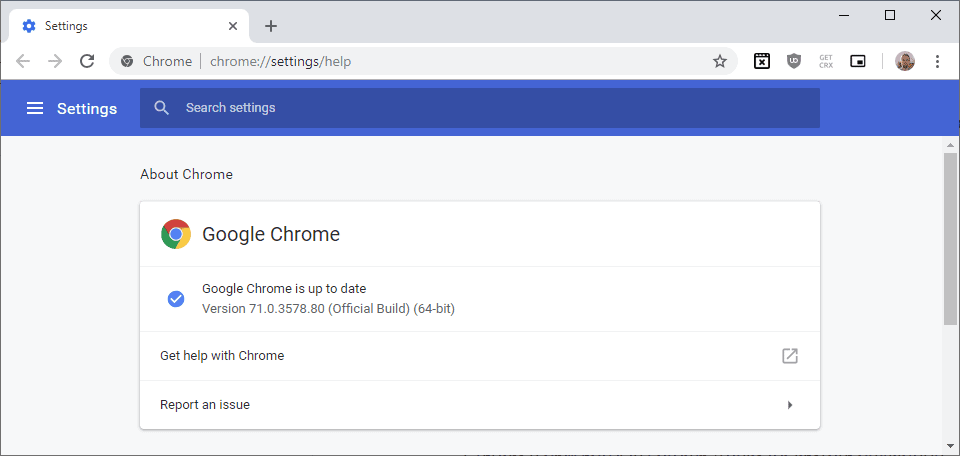 google chrome 71