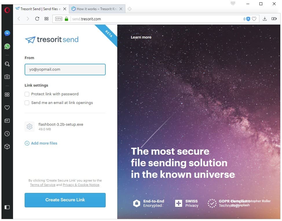 First Look at Tresorit Send file sharing solution