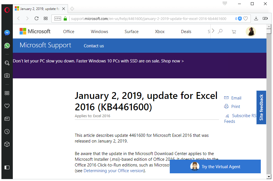 microsoft office 2016 updates january 2019