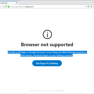 skype firefox web not supported