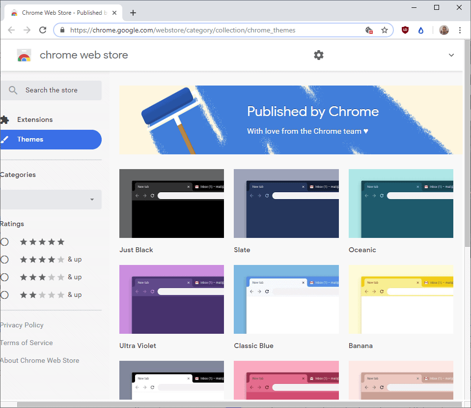 chrome themes by google