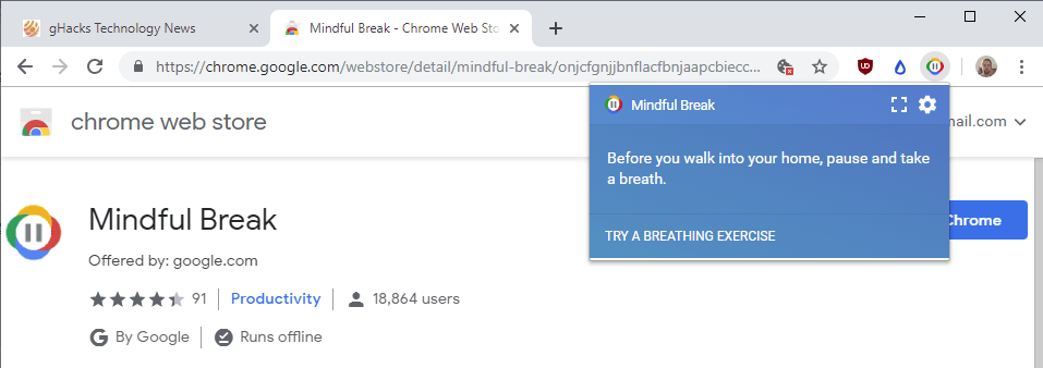mindful break google