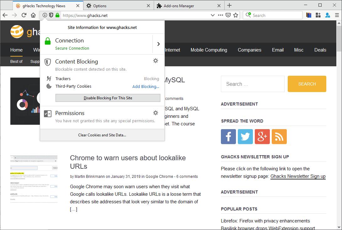 A closer look at Firefox's Tracking Protection feature - gHacks