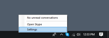 no close skype menu