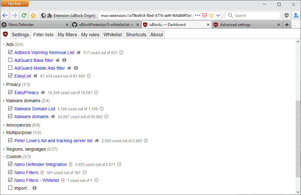 Integrate Nano Defender with uBlock Origin to block Anti-Adblocker