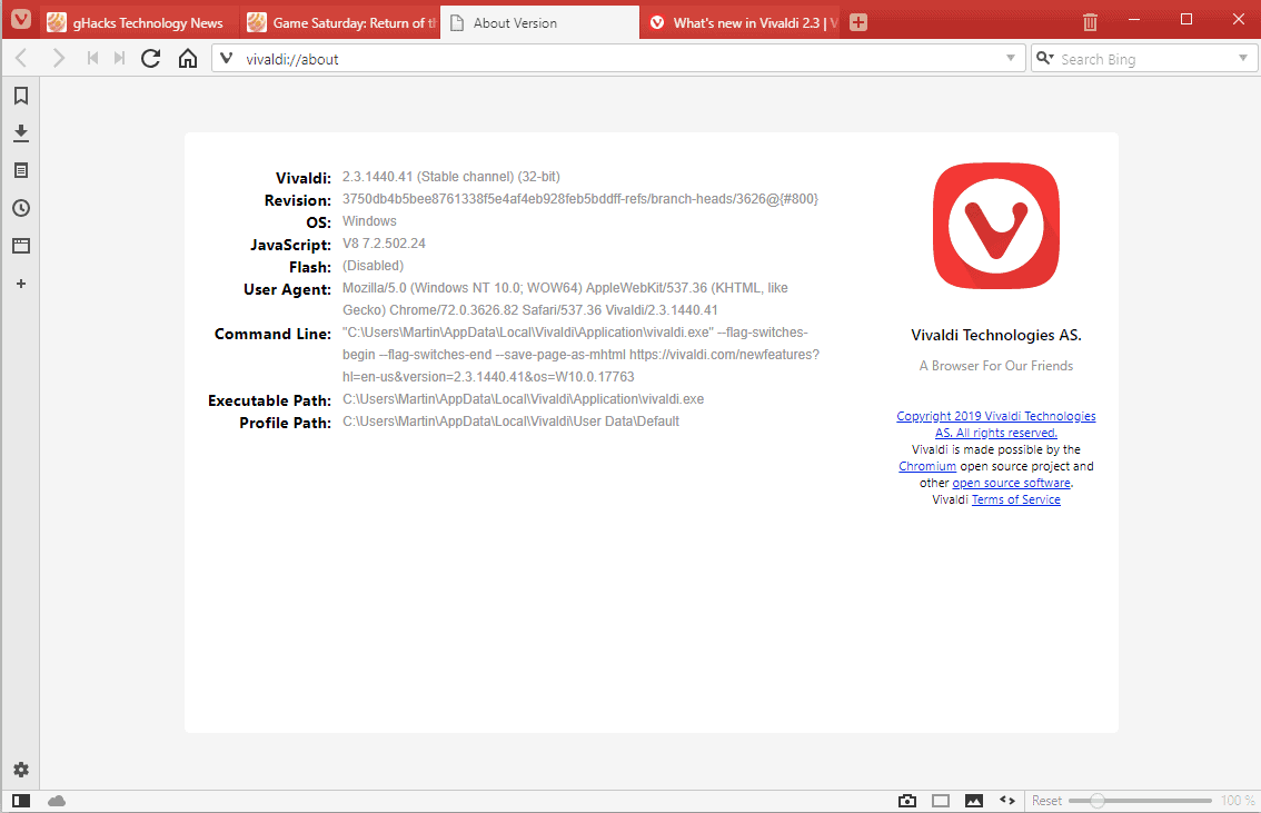 Vivaldi 2.3 released: auto tab-stacking, usability improvements