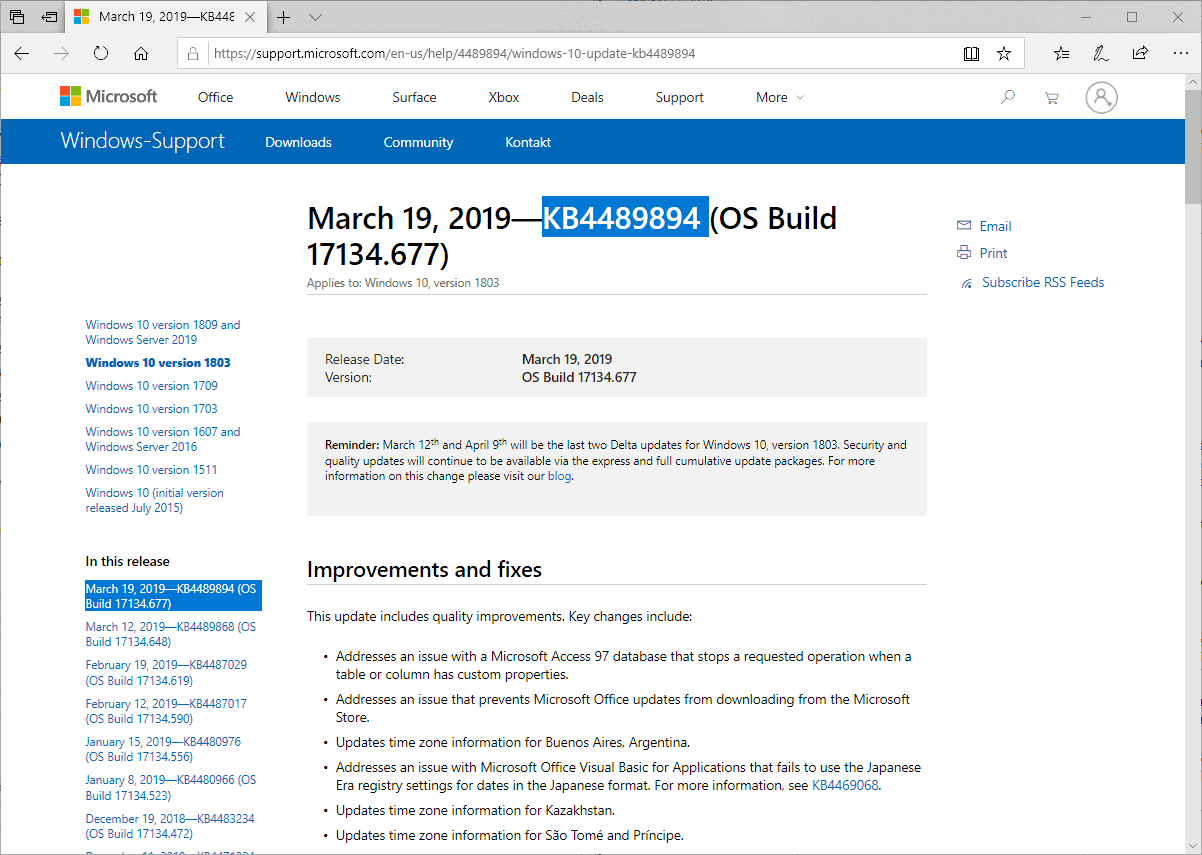 Windows 10 updates: KB4489894, KB4489890, KB4489888 and KB4489889 