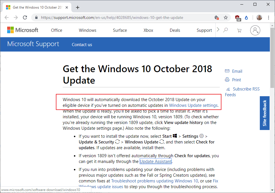 Windows 10 1809: full rollout begins