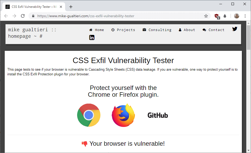 css exfil vulnerability tester