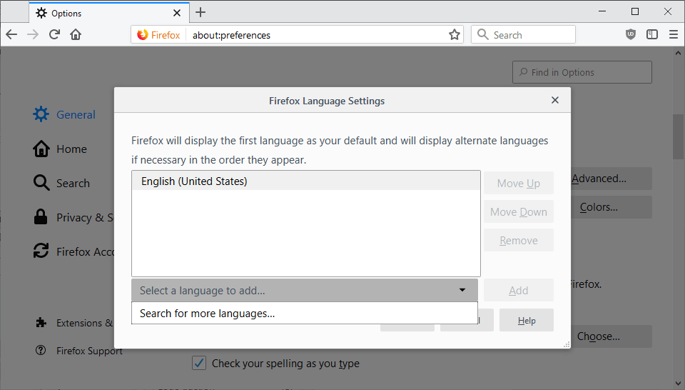 firefox language search