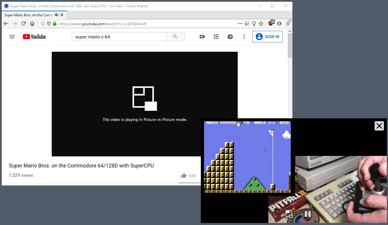 firefox picture in picture mode