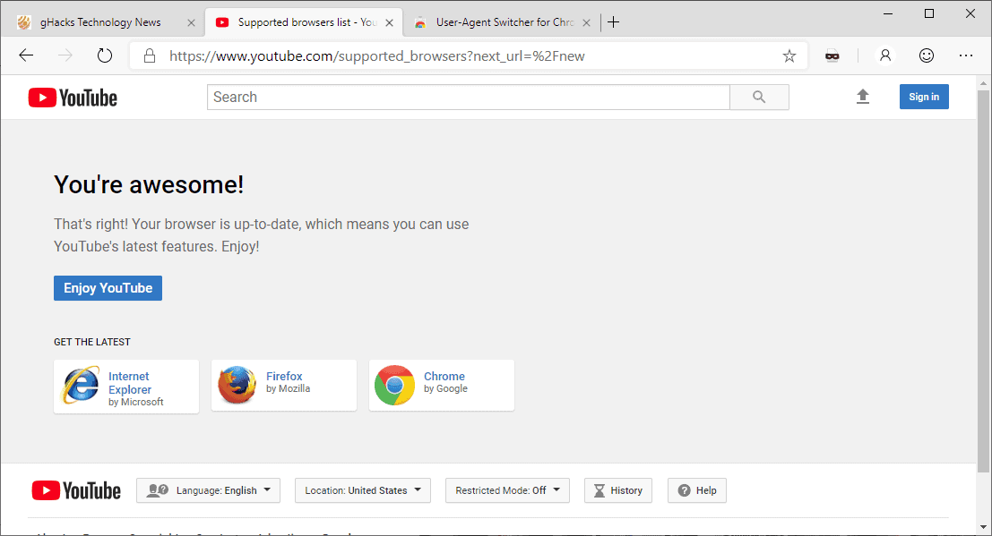 browser works
