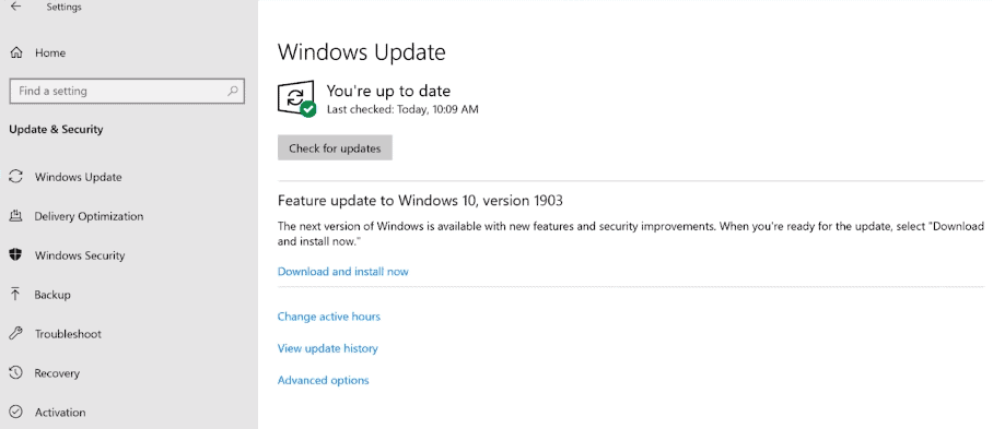 feature update to windows 10 version 1903 download