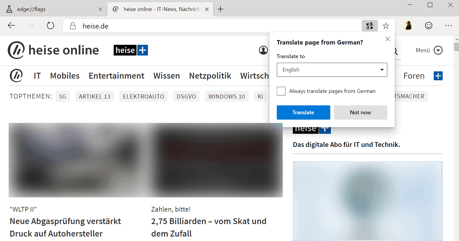 microsoft edge translate