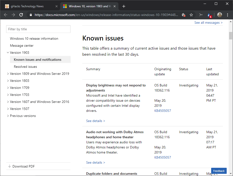 All Existing Issues With Windows 10 Version 1903 May 2019 Update