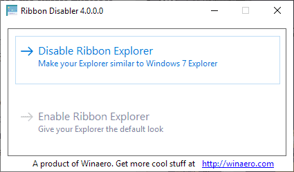 disable ribbon explorer