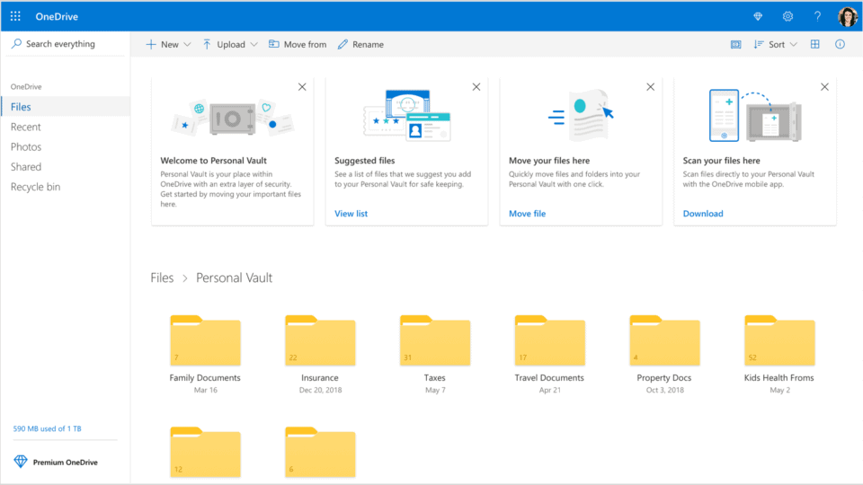 onedrive personal vault