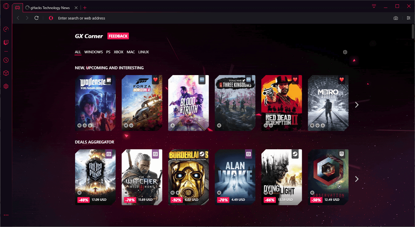 Opera launches Opera GX, a browser for gamers