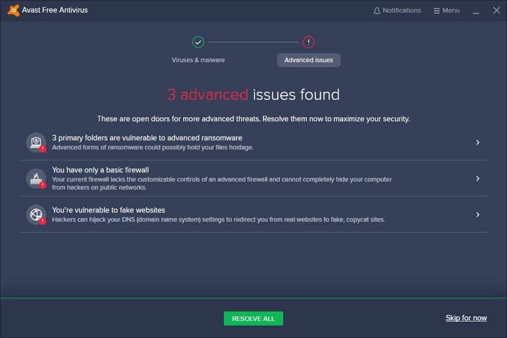 Avast Free Antivirus - advanced issues