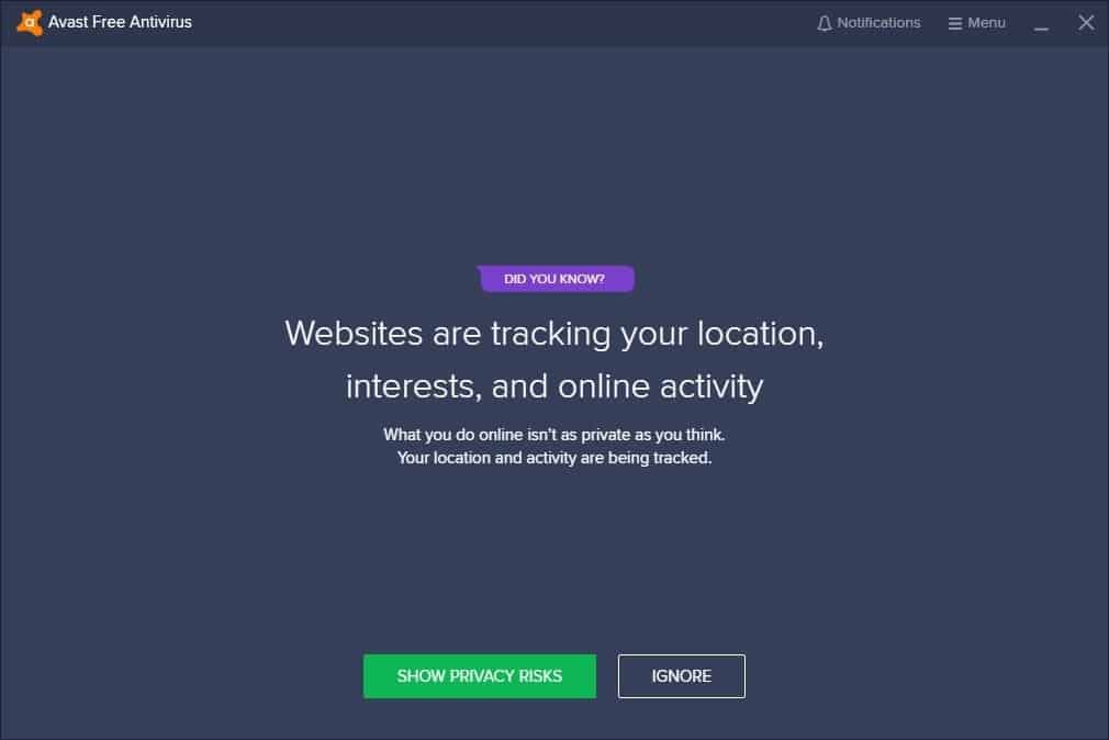 Avast Free Antivirus - privacy risks