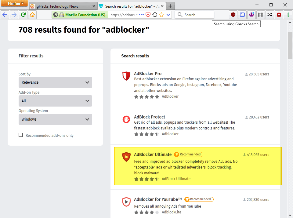 Block ads in Mozilla Firefox