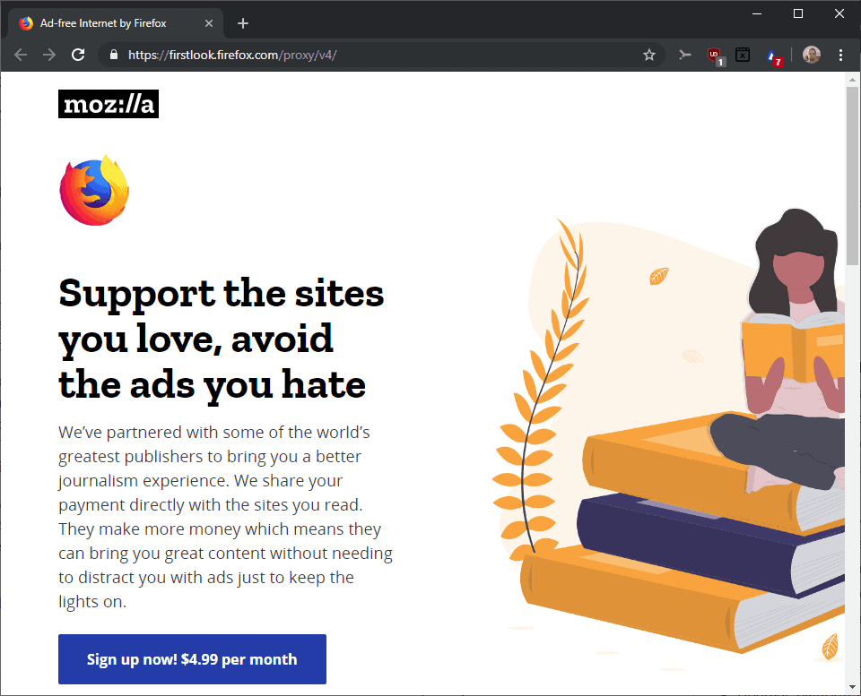 Mozilla starts test of subscription-based ad-free Internet experience