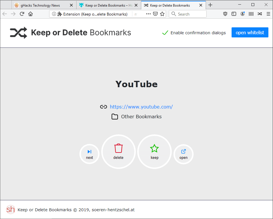 keep delete bookmarks