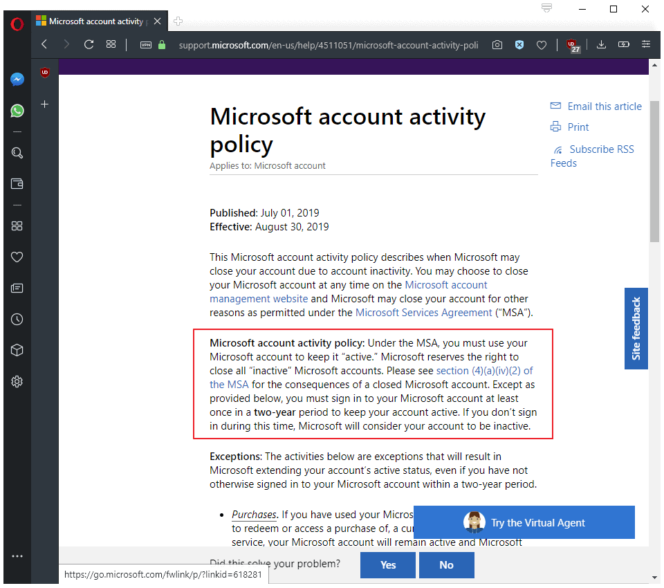 Microsoft May Close Accounts After Two Years Of Inactivity Unless