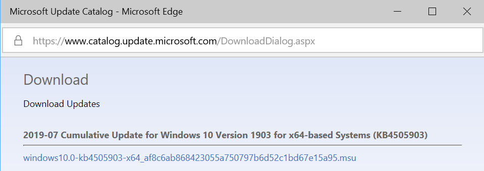 microsoft update catalog download