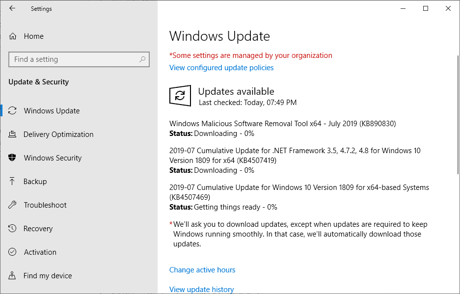 обновления безопасности для Microsoft Windows, июль 2019 г.