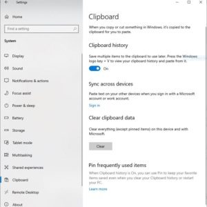 How to enable Clipboard history in Windows 10