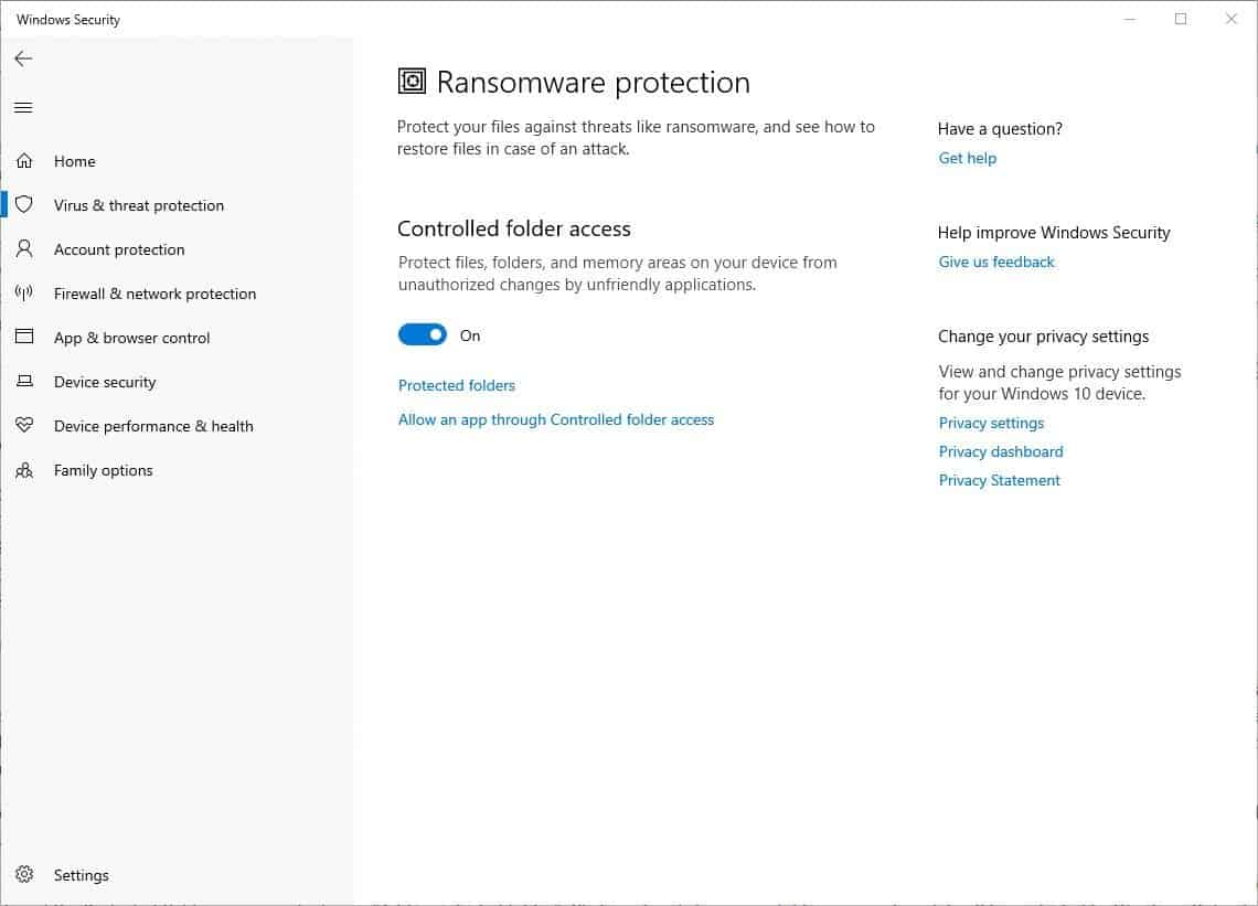 How to enable Ransomware Protection 2