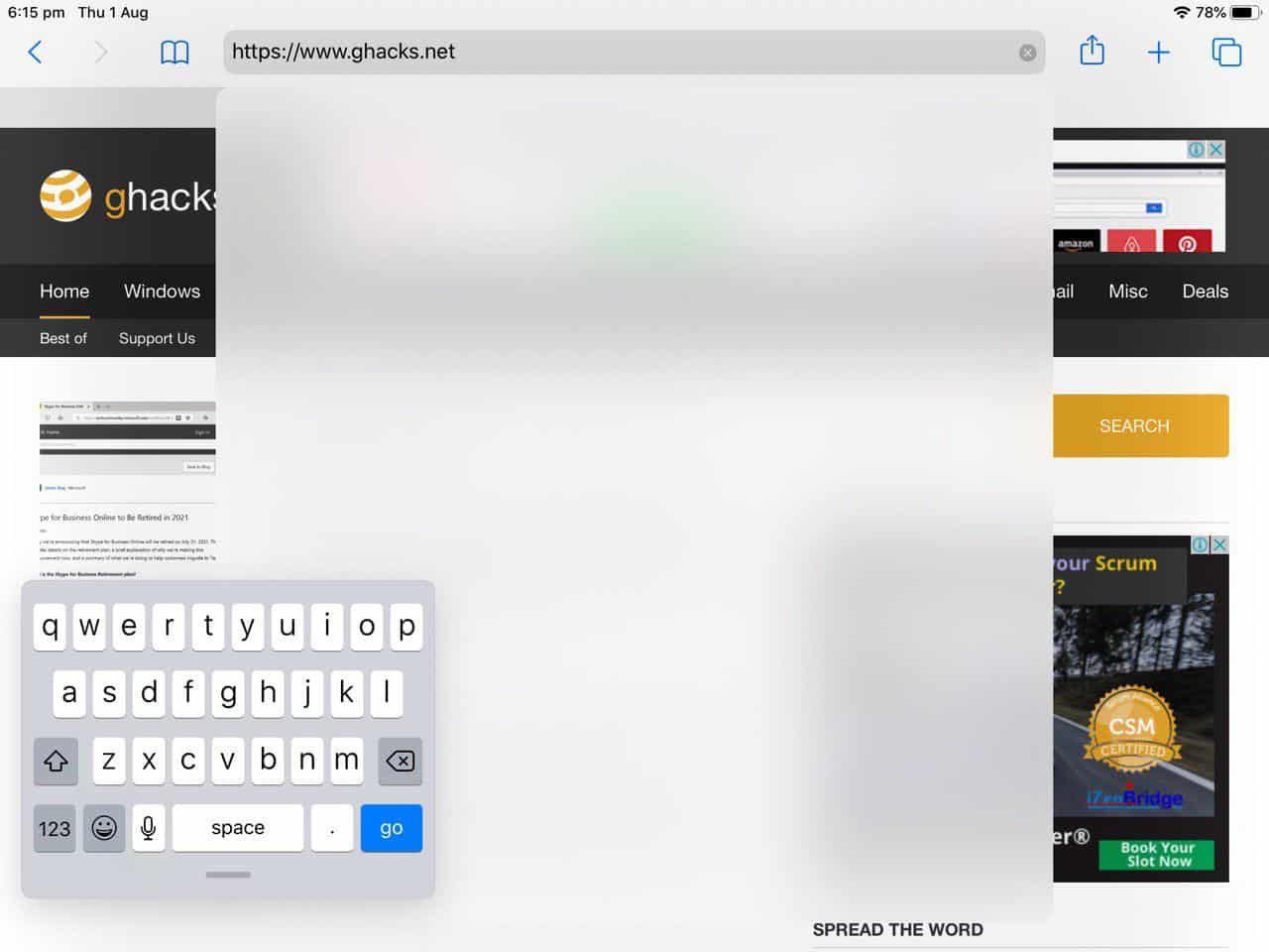 How to enable the swipe keyboard in iPadOS