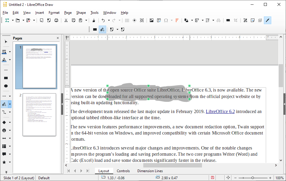 LibreOffice 6.3 with performance improvements