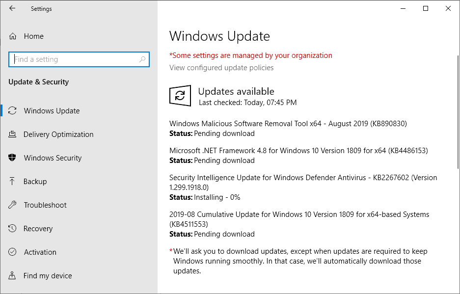 microsoft windows security updates august 2019