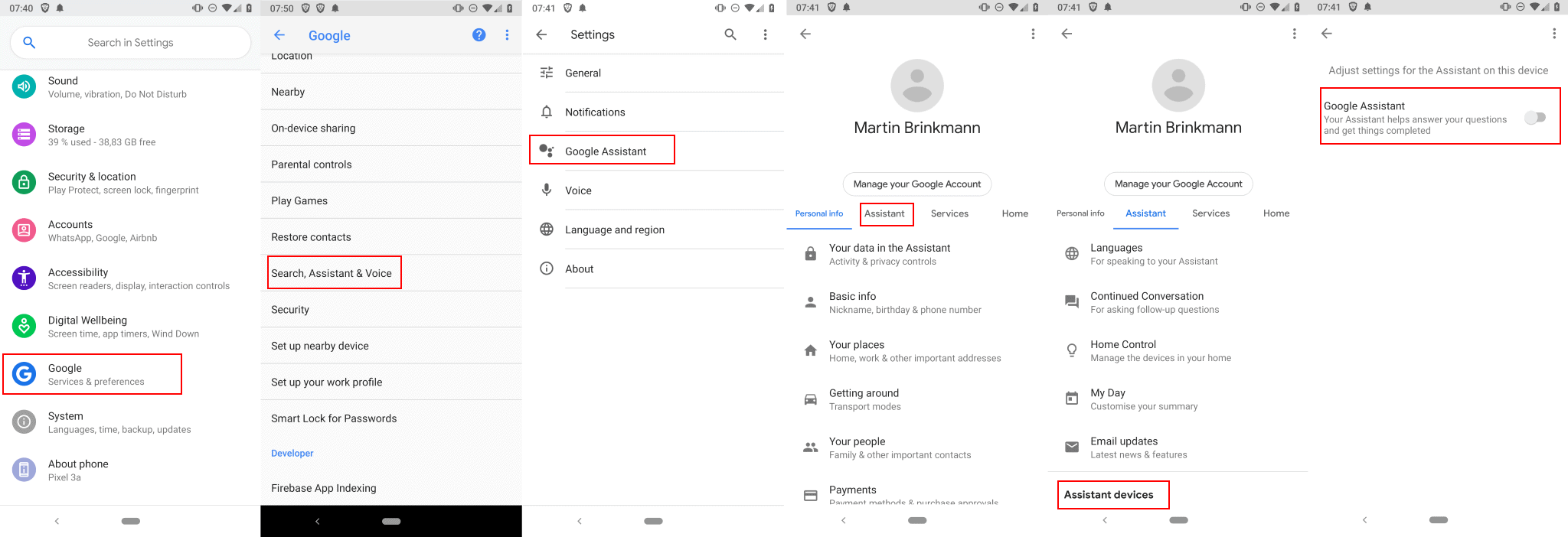 turn off google assistant android