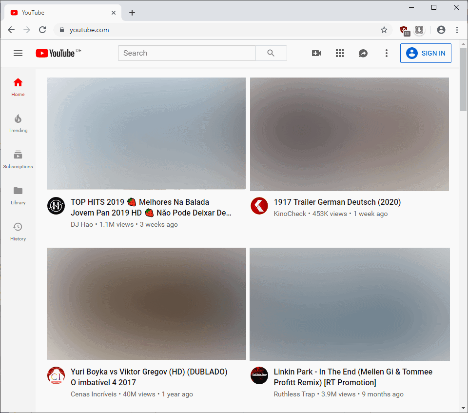 youtube-new design large thumbnails