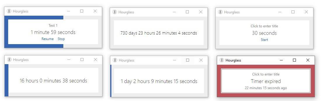 Hourglass is a customizable timer application for Windows