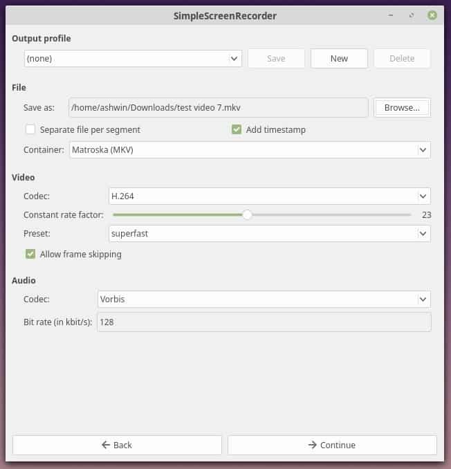 SimpleScreenRecorder video capturing app for Linux