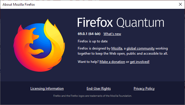 Here is what is new in Firefox 69.0.1 Stable