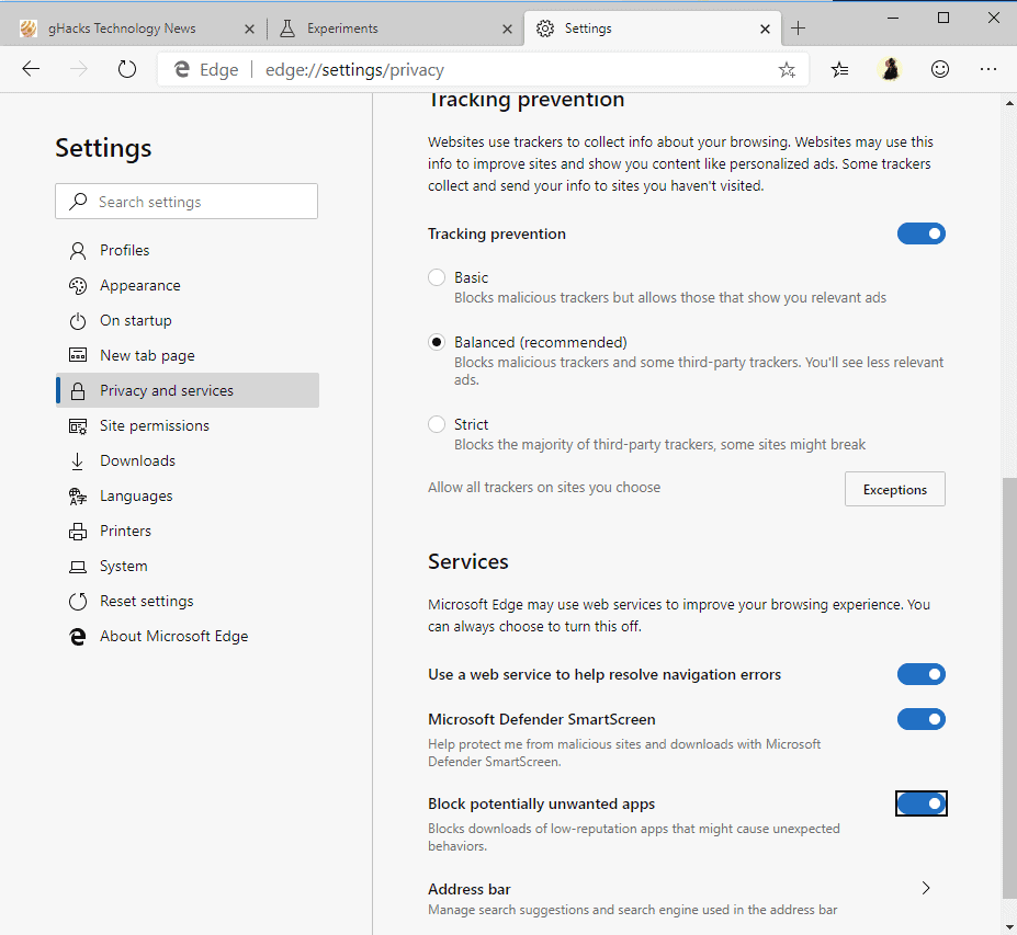 microsoft edge chromium pua protection