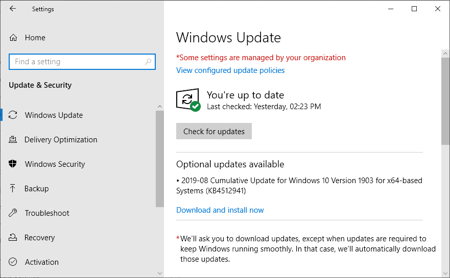 windows 10 optional updates