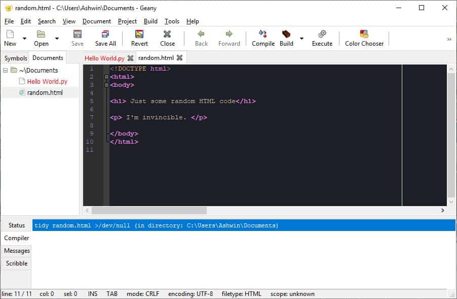 Geany is a programmer friendly open source text editor for Windows, Linux, macOS