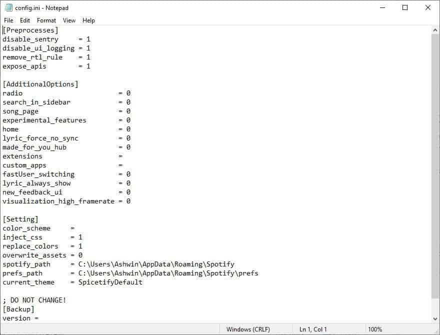 Spicetify-cli-config.ini-default.jpg
