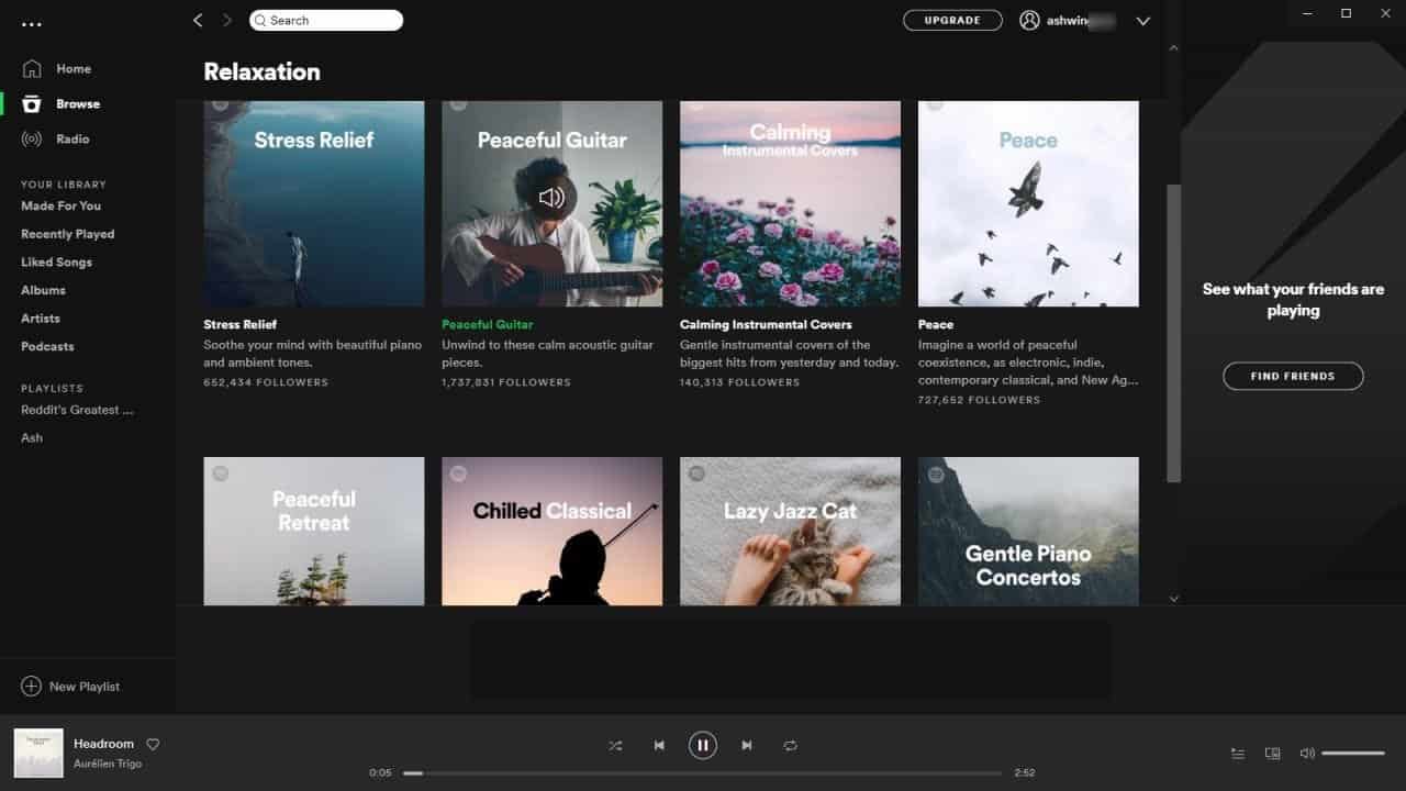 Spotify default theme before enabling Spicetify-cli