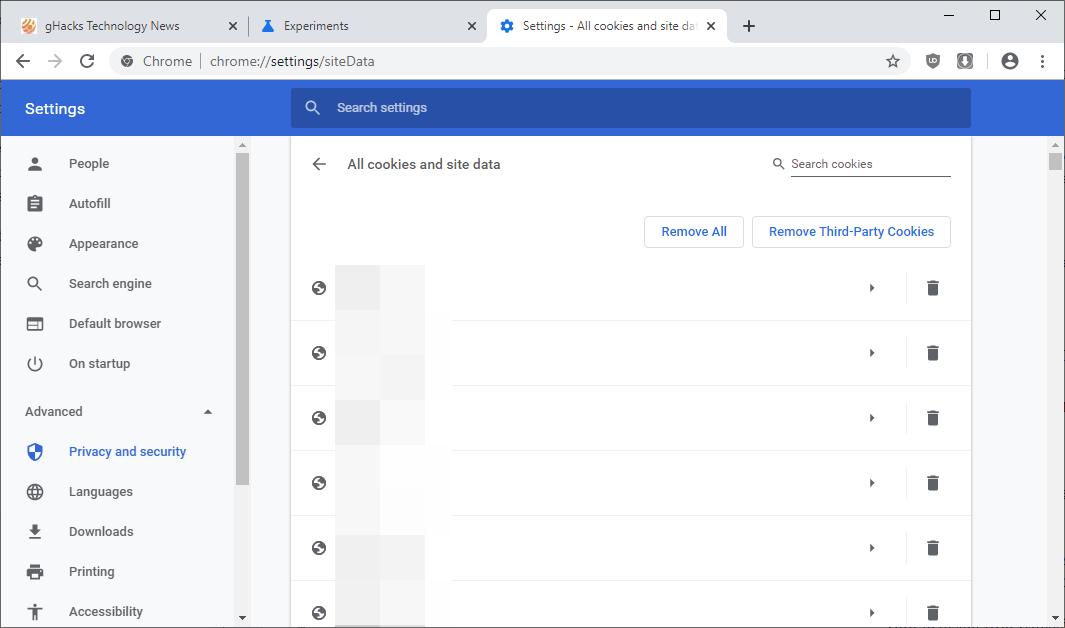 chrome remove third party cookies